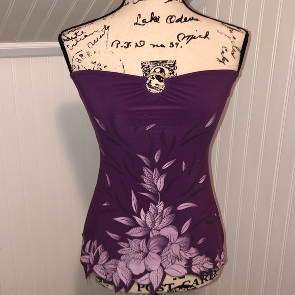 Purple Strapless Beach Top - Picture 1 of 8